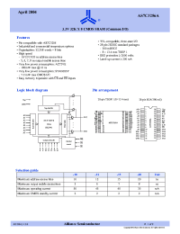 Datasheet AS7C3256A-10JC manufacturer Alliance