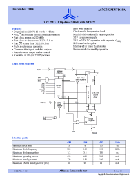 Datasheet AS7C332MNTD18A-166TQIN manufacturer Alliance
