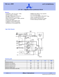 Datasheet AS7C332MPFD18A manufacturer Alliance