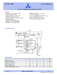 Datasheet AS7C332MPFS18A manufacturer Alliance