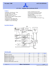 Datasheet AS7C33512PFD18A-133TQIN manufacturer Alliance