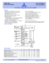 Datasheet AS7C33512PFS36A-200BI manufacturer Alliance