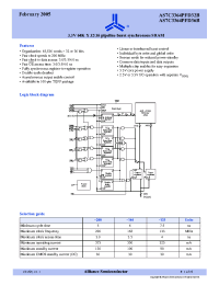 Datasheet AS7C3364PFD32B-133TQIN manufacturer Alliance