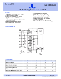 Datasheet AS7C3364PFD36B-200TQI manufacturer Alliance