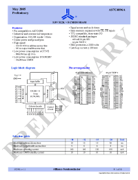 Datasheet AS7C4096A-12TI manufacturer Alliance