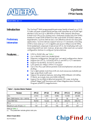 Datasheet EP1C20T400I7ES manufacturer Altera