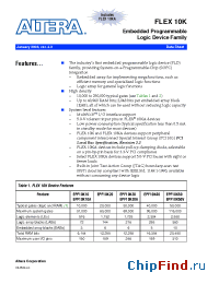 Datasheet EPF10K10QC208-3 manufacturer Altera