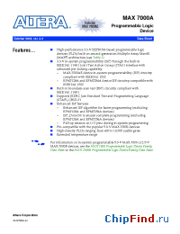 Datasheet EPM7256AEFC100-10 manufacturer Altera
