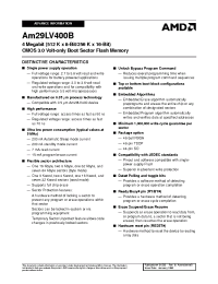 Datasheet AAM29LV400BB120EC manufacturer AMD