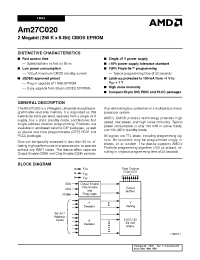 Datasheet Am27C020-150DC5 manufacturer AMD