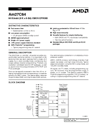 Datasheet AM27C64-120JE manufacturer AMD