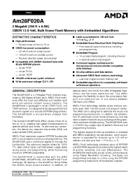 Datasheet AM28F020A-150FI manufacturer AMD