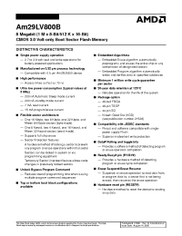 Datasheet AM29LV800BT-120 manufacturer AMD