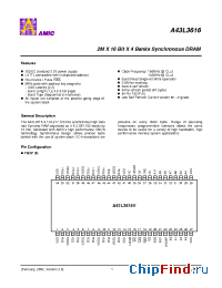Datasheet A43L3616V-7 manufacturer AMICC