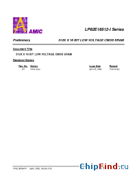 Datasheet LP62E16512U-70LLI manufacturer AMICC