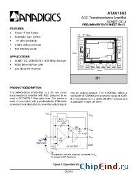Datasheet ATA01502 manufacturer Anadigics