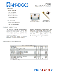 Datasheet PD030 manufacturer Anadigics
