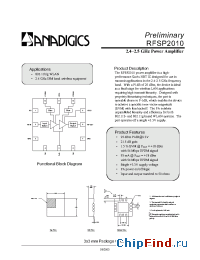 Datasheet PRFS-P2010-005 manufacturer Anadigics