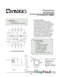 Datasheet PRFS-P2020-007 manufacturer Anadigics