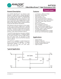 Datasheet AAT3218IGV-2.6-T1 manufacturer AnalogicTech