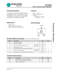 Datasheet AAT8401 manufacturer AnalogicTech