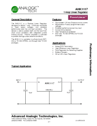 Datasheet AHK1117 manufacturer AnalogicTech