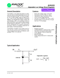 Datasheet AHK432ILY-1-A1 manufacturer AnalogicTech