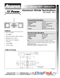 Datasheet RFP-100N50TW manufacturer Anaren
