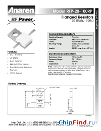 Datasheet RFP-20H100RP manufacturer Anaren