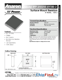 Datasheet RFP-250250-6Y100-2 manufacturer Anaren