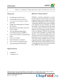 Datasheet APA2065JI-TY manufacturer Anpec