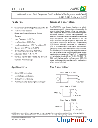 Datasheet APL1117-25UC-TU manufacturer Anpec