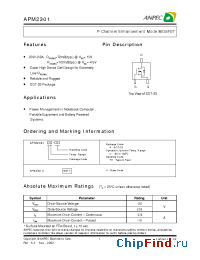Datasheet APM2301AC-TR manufacturer Anpec