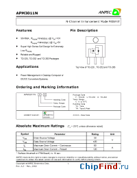 Datasheet APM3011NGC-TU manufacturer Anpec