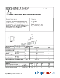 Datasheet AO4422 manufacturer Alpha&Omega