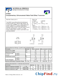 Datasheet AO6601 manufacturer Alpha&Omega