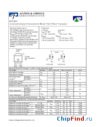 Datasheet AOD607 manufacturer Alpha&Omega