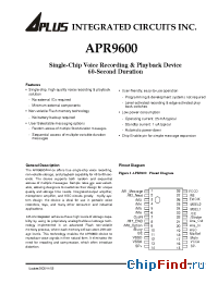 Datasheet APR9600 manufacturer Aplus