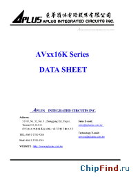 Datasheet AVH316K manufacturer Aplus