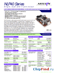 Datasheet NLP40-7610 manufacturer Artesyn