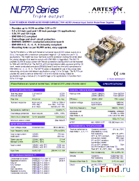 Datasheet NLP70-9693 manufacturer Artesyn