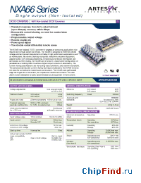 Datasheet NXA66-12P3V3C manufacturer Artesyn
