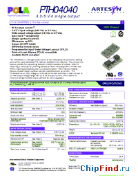 Datasheet PTH04040 manufacturer Artesyn