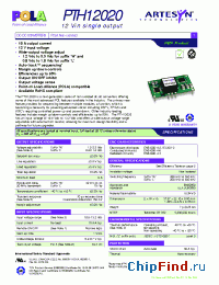 Datasheet PTH12020 manufacturer Artesyn