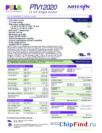 Datasheet PTV12020 manufacturer Artesyn