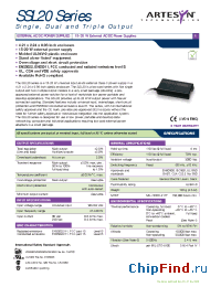 Datasheet SSL20-7605J manufacturer Artesyn
