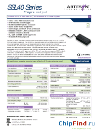 Datasheet SSL40-7615J manufacturer Artesyn