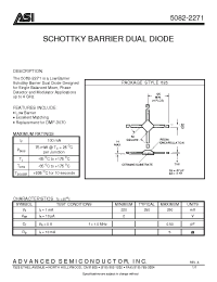 Datasheet 5082-2271 manufacturer ASI