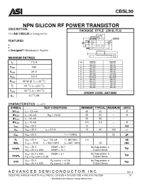 Datasheet CBSL30 manufacturer ASI