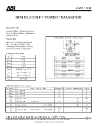 Datasheet CM20-12A производства ASI